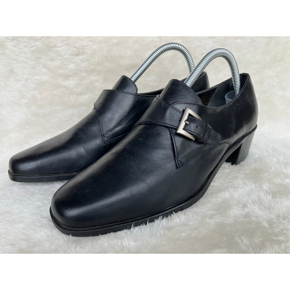 Hunt Club Abigail Black Heeled Shoes with Buckle